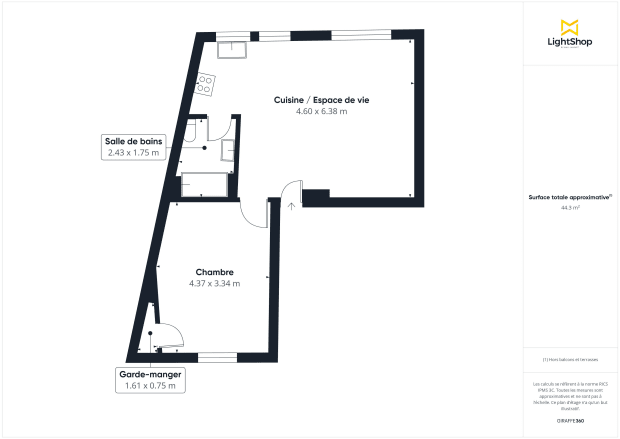 Appartement de 44.75 m² à Paris