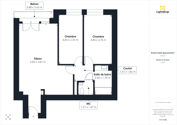 Appartement de 67.0 m² à Saint-Ouen-sur-Seine