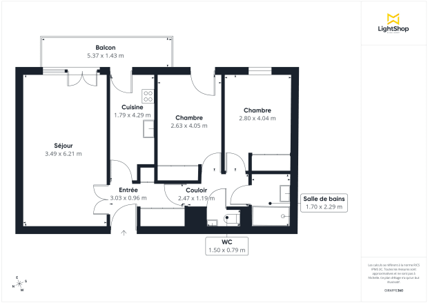 Appartement de 64.0 m² à Boulogne-Billancourt