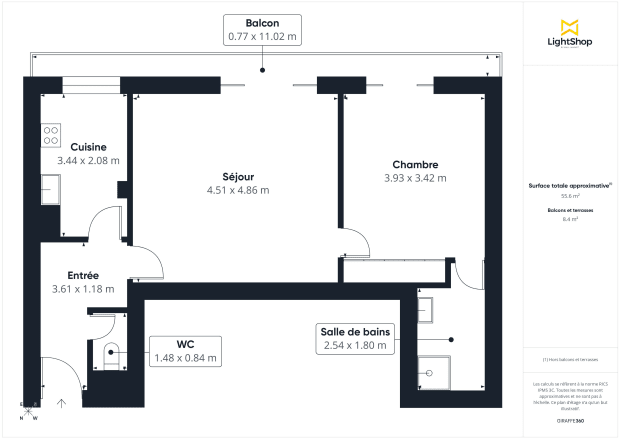 Appartement de 57.0 m² à Paris