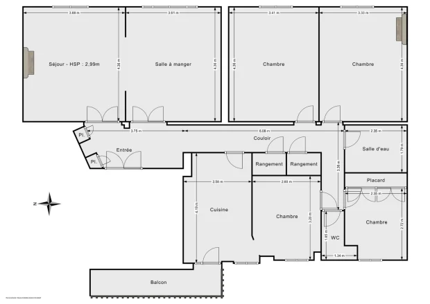 Appartement de 107.42 m² à Paris