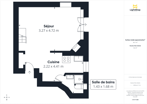 Appartement de 22.86 m² à Paris