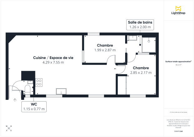 Appartement de 43.27 m² à Boulogne-Billancourt
