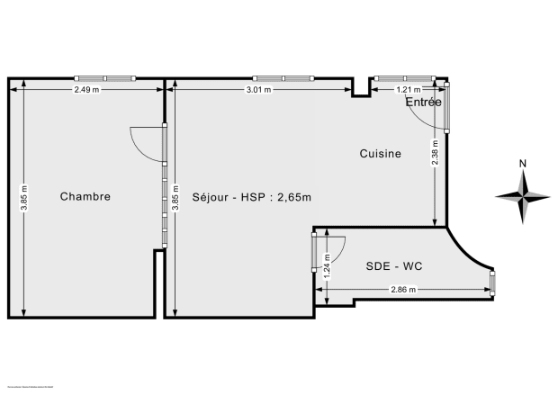 Appartement de 26.5 m² à Paris