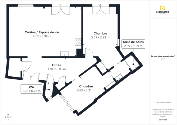 Appartement de 63.08 m² à Paris