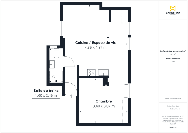 Appartement de 34.9 m² à Paris