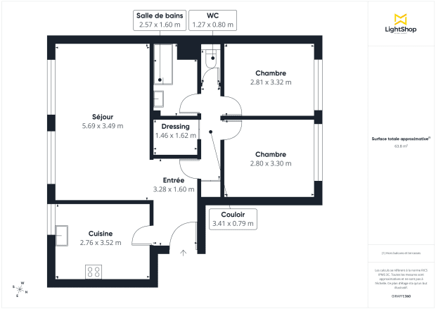 Appartement de 64.0 m² à Paris
