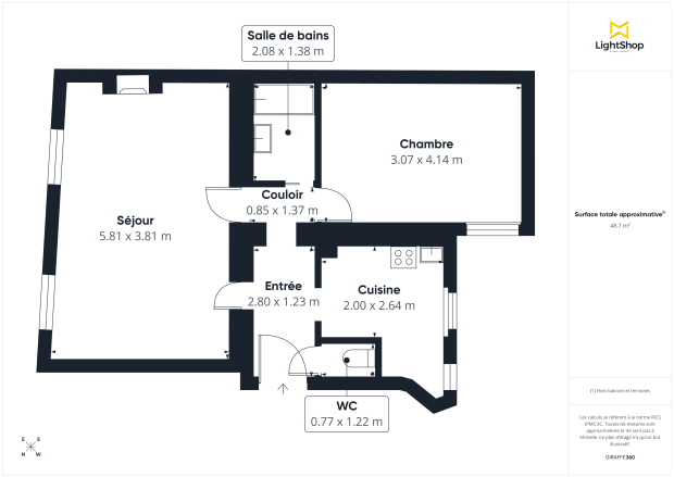 Appartement de 50.13 m² à Paris
