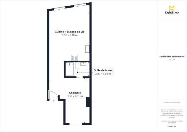 Appartement de 38.54 m² à Paris