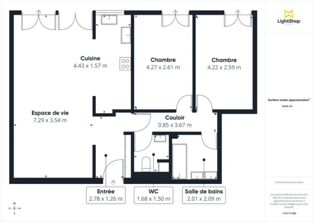 Appartement de 70.0 m² à Paris