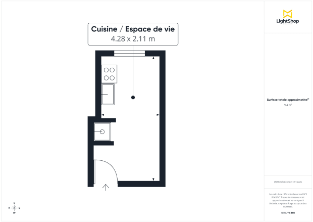 Appartement de 9.0 m² à Paris