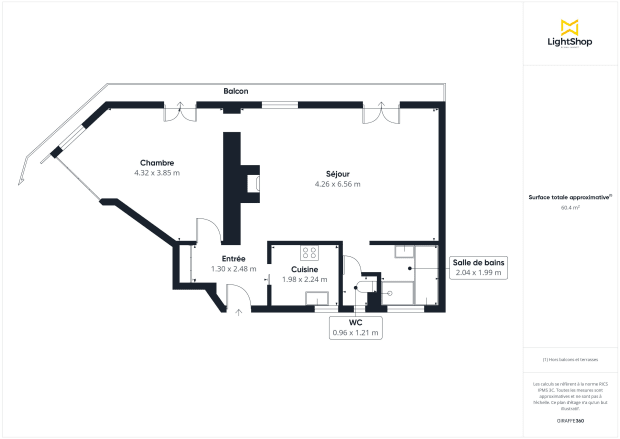 Appartement de 62.44 m² à Paris