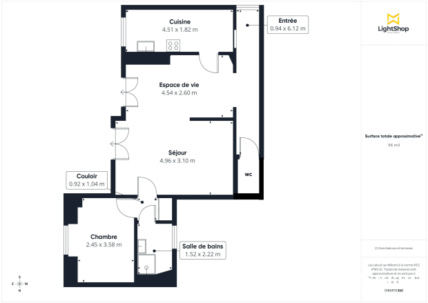 Appartement de 55.8 m² à Paris