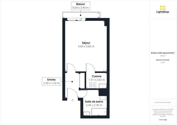 Appartement de 30.3 m² à Paris