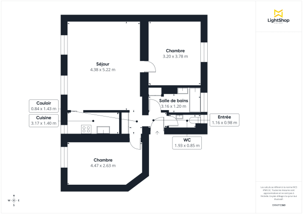 Appartement de 61.0 m² à Paris