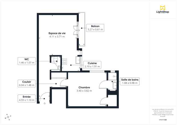 Appartement de 44.43 m² à Boulogne-Billancourt