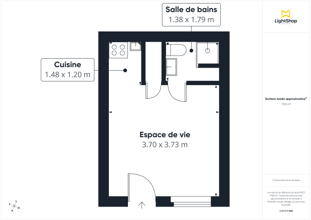 Appartement de 19.0 m² à Paris