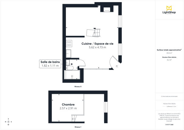 Appartement de 26.31 m² à Paris