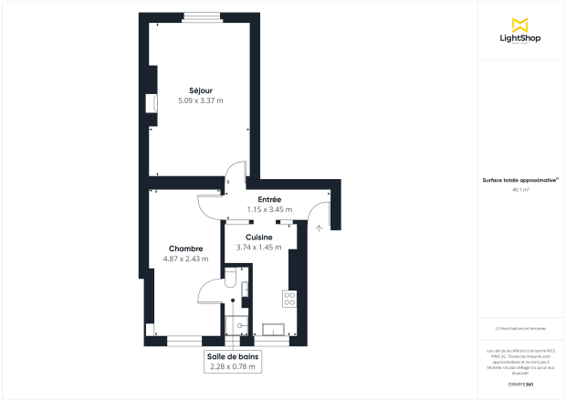 Appartement de 40.91 m² à Paris