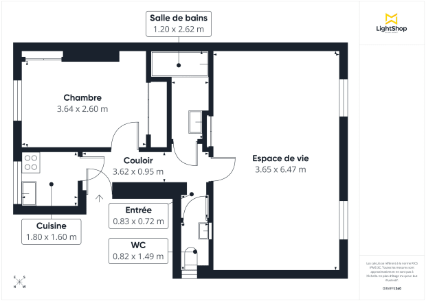 Appartement de 45.88 m² à Paris