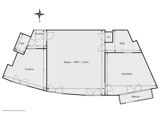 Appartement de 45.74 m² à Paris