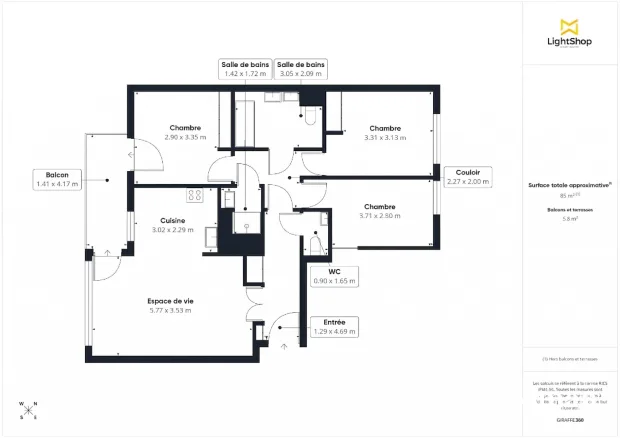 Appartement de 85.0 m² à Nanterre