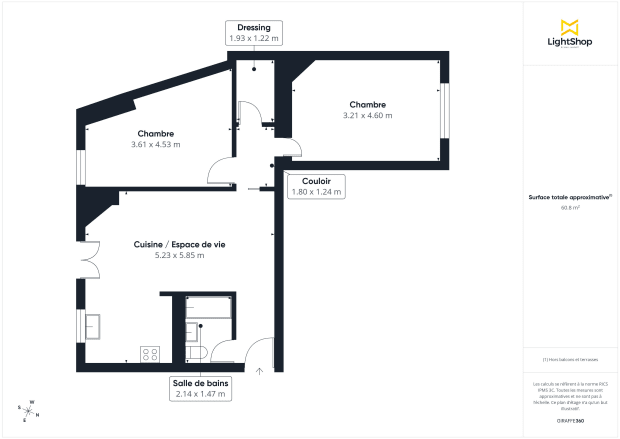 Appartement de 62.57 m² à Paris