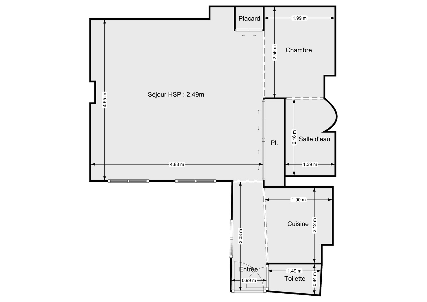 Plan 2D - Appartement 36.0 Paris