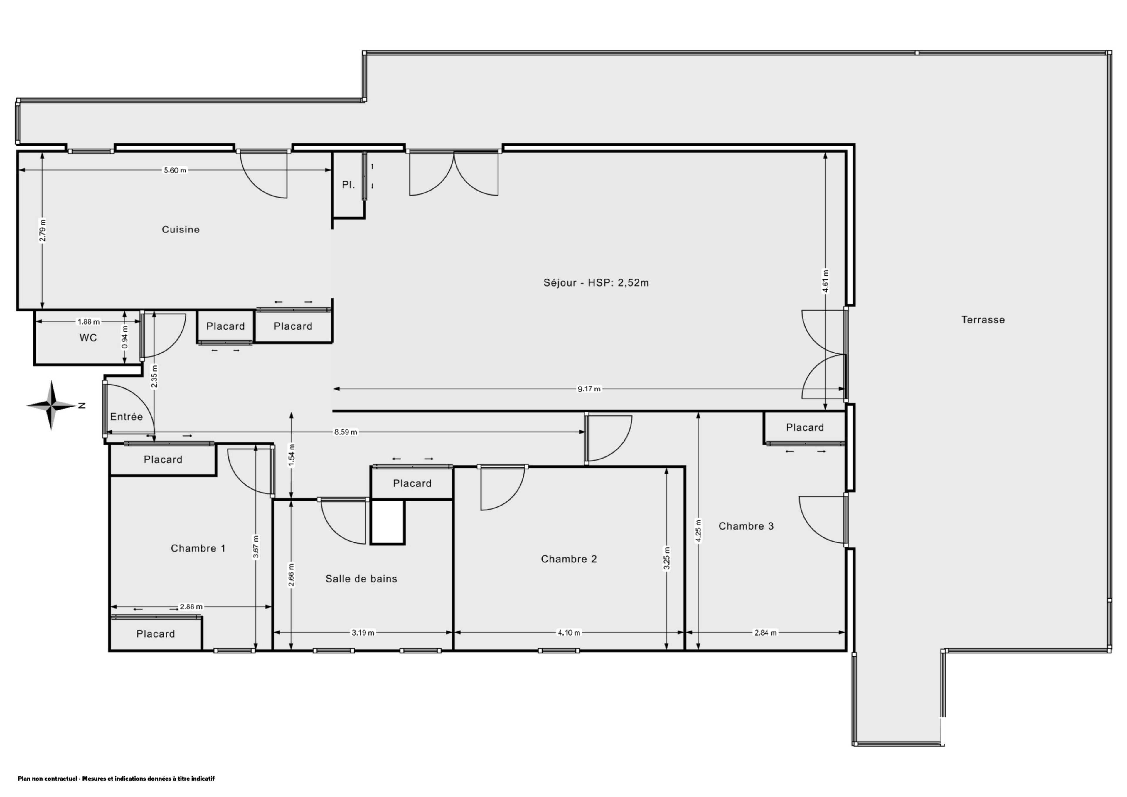 Plan 2D - Appartement 117.09 La Chapelle-sur-Erdre
