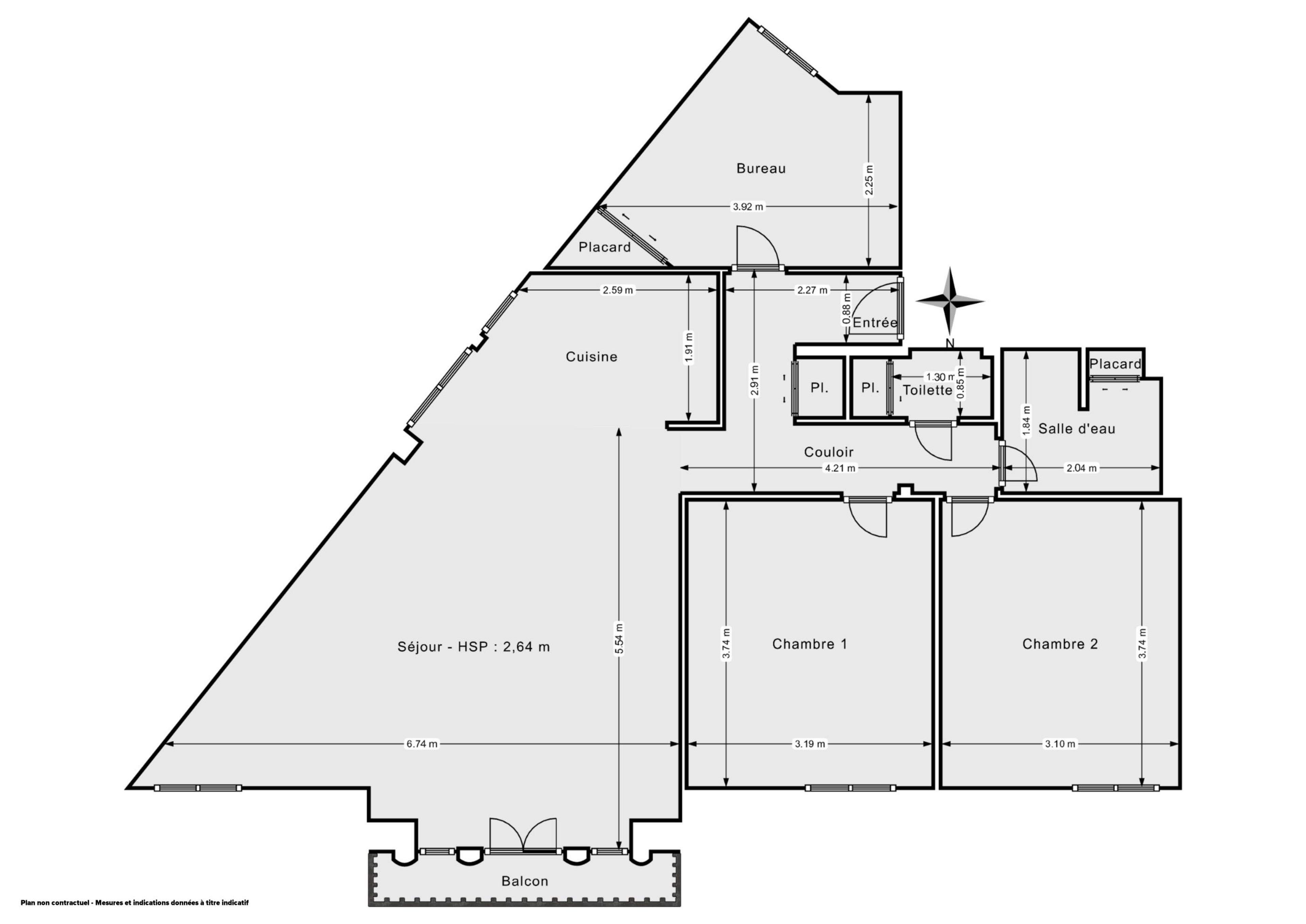 Plan 2D - Appartement 80.0 Paris