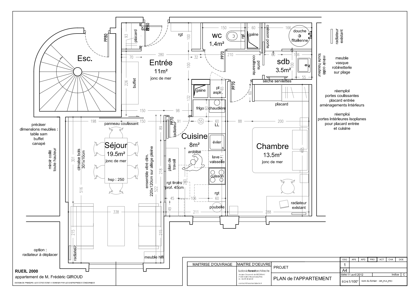 Plan 2D - Appartement 55.21 Rueil-Malmaison
