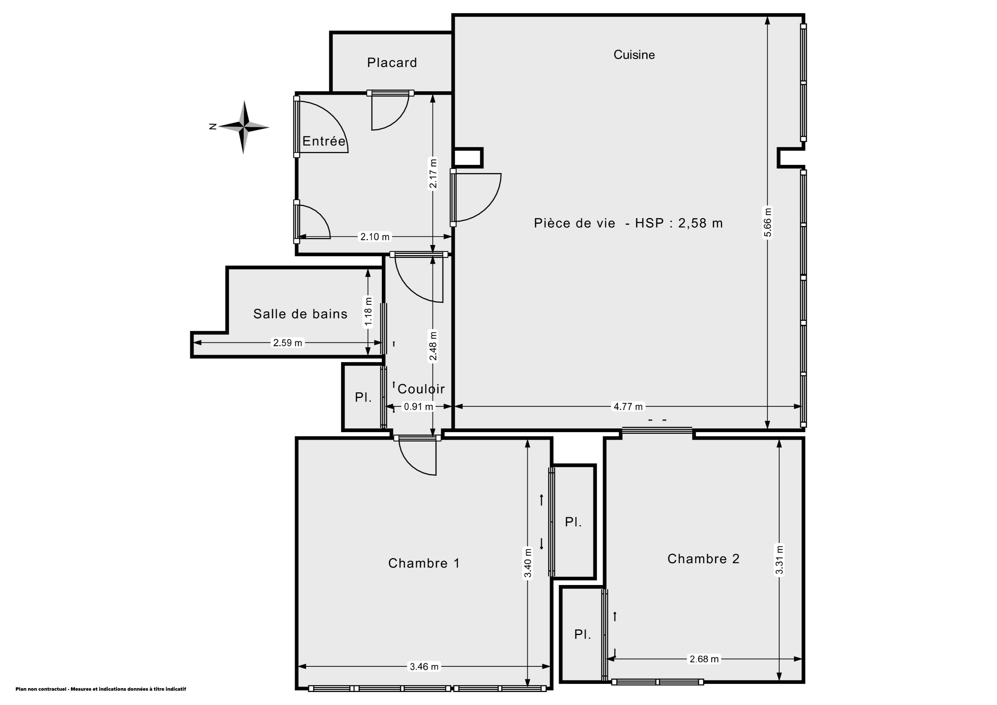 Plan 2D - Appartement 61.0 Orvault