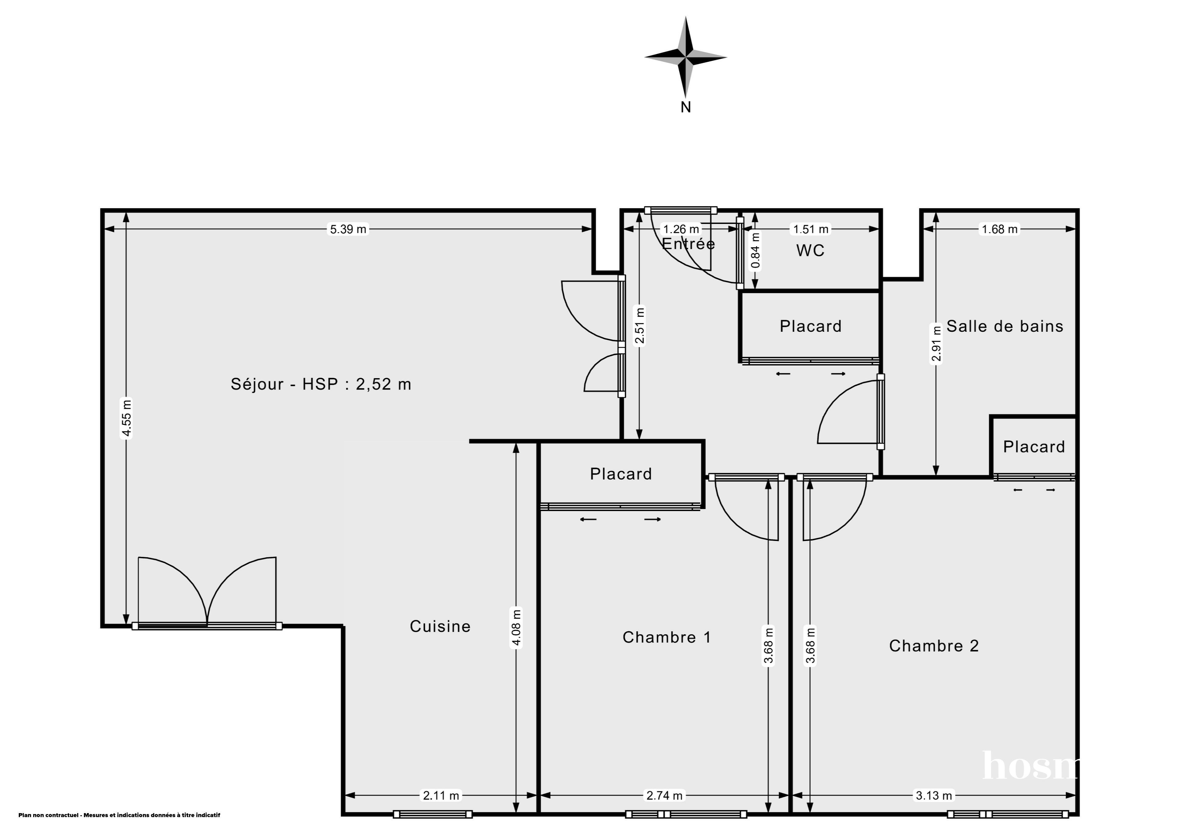 Plan 2D - Appartement 62.3 Décines-Charpieu