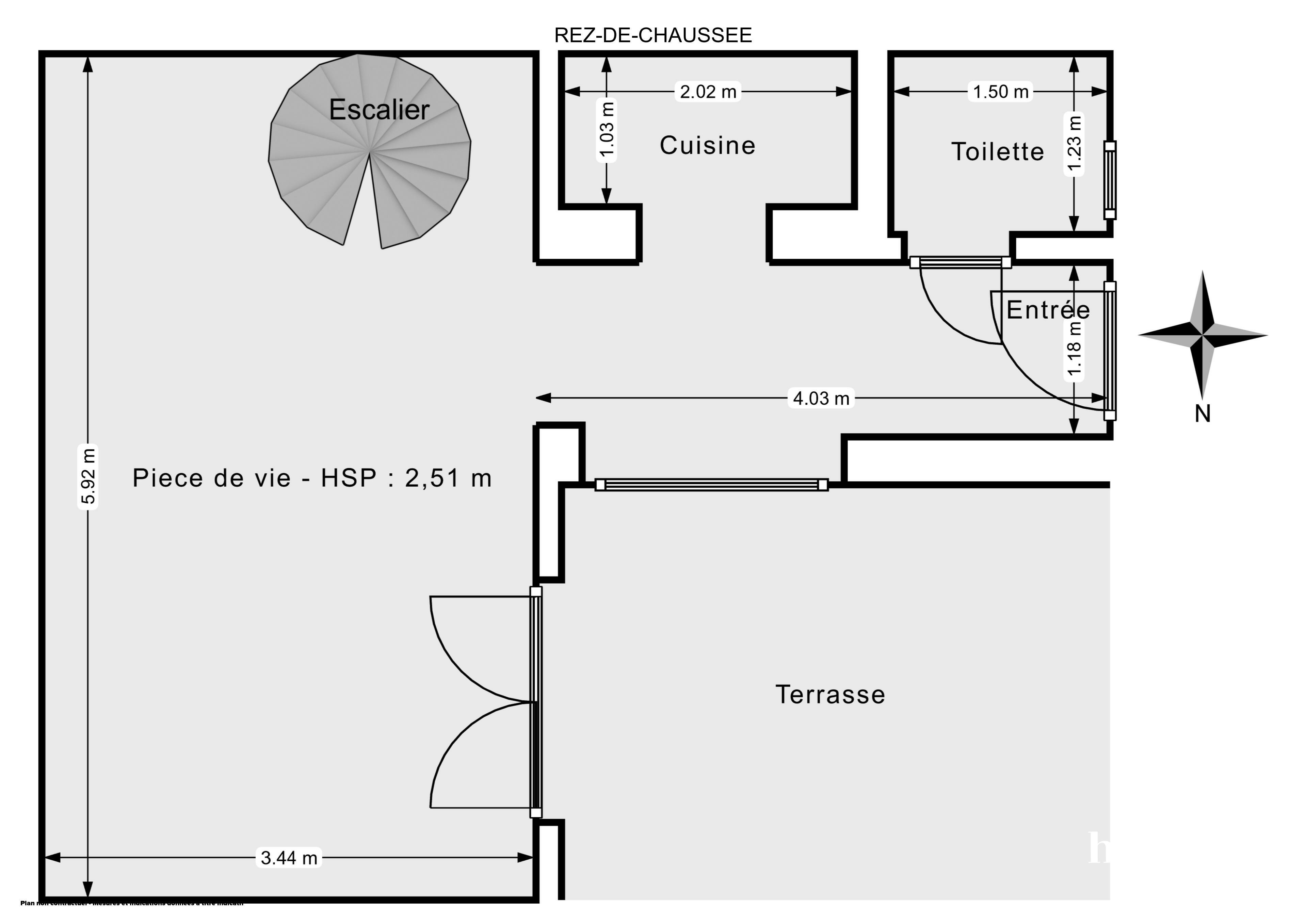Plan 2D - Maison 53.02 Clamart