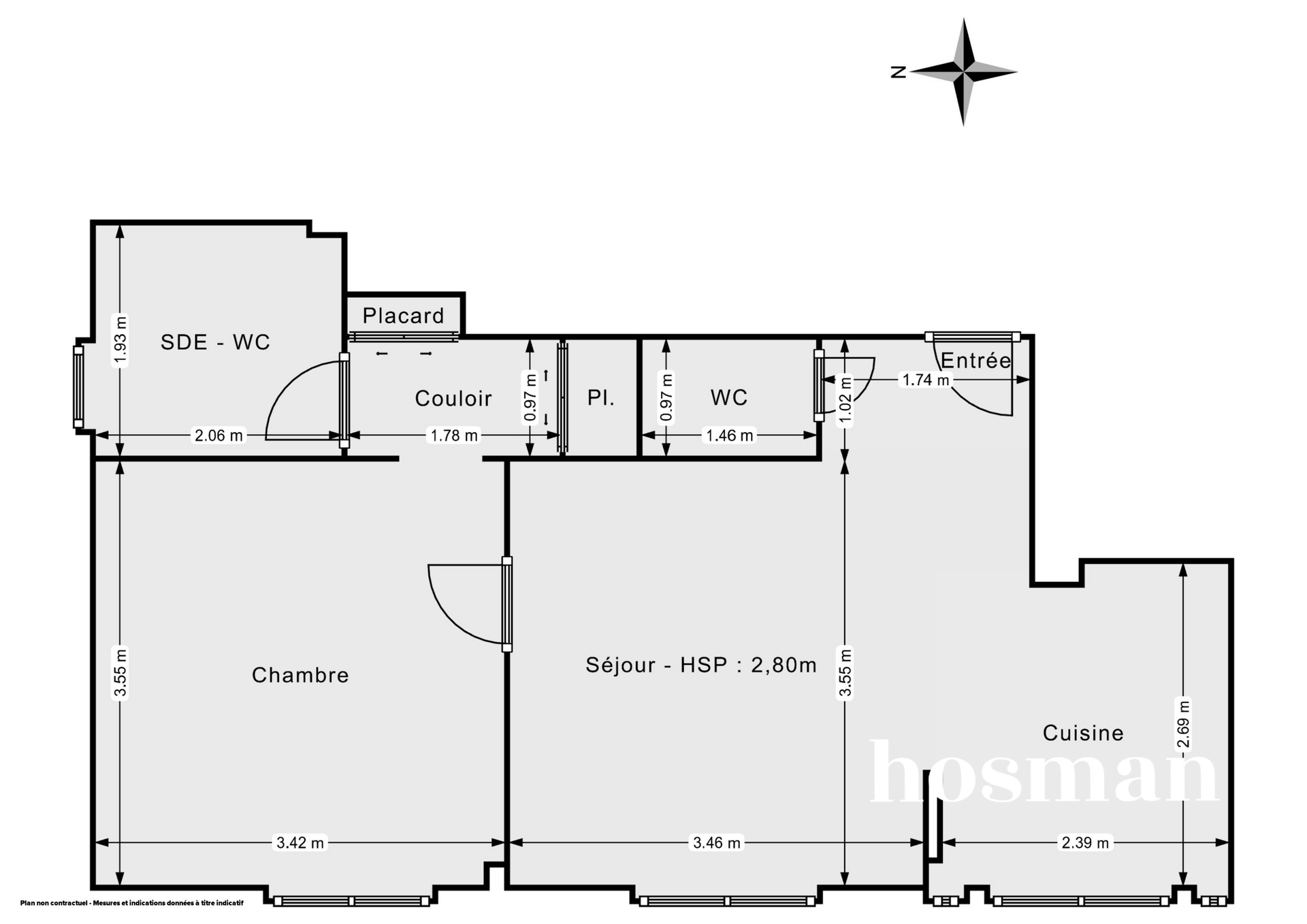 Plan 2D - Appartement 40.0 La Garenne-Colombes