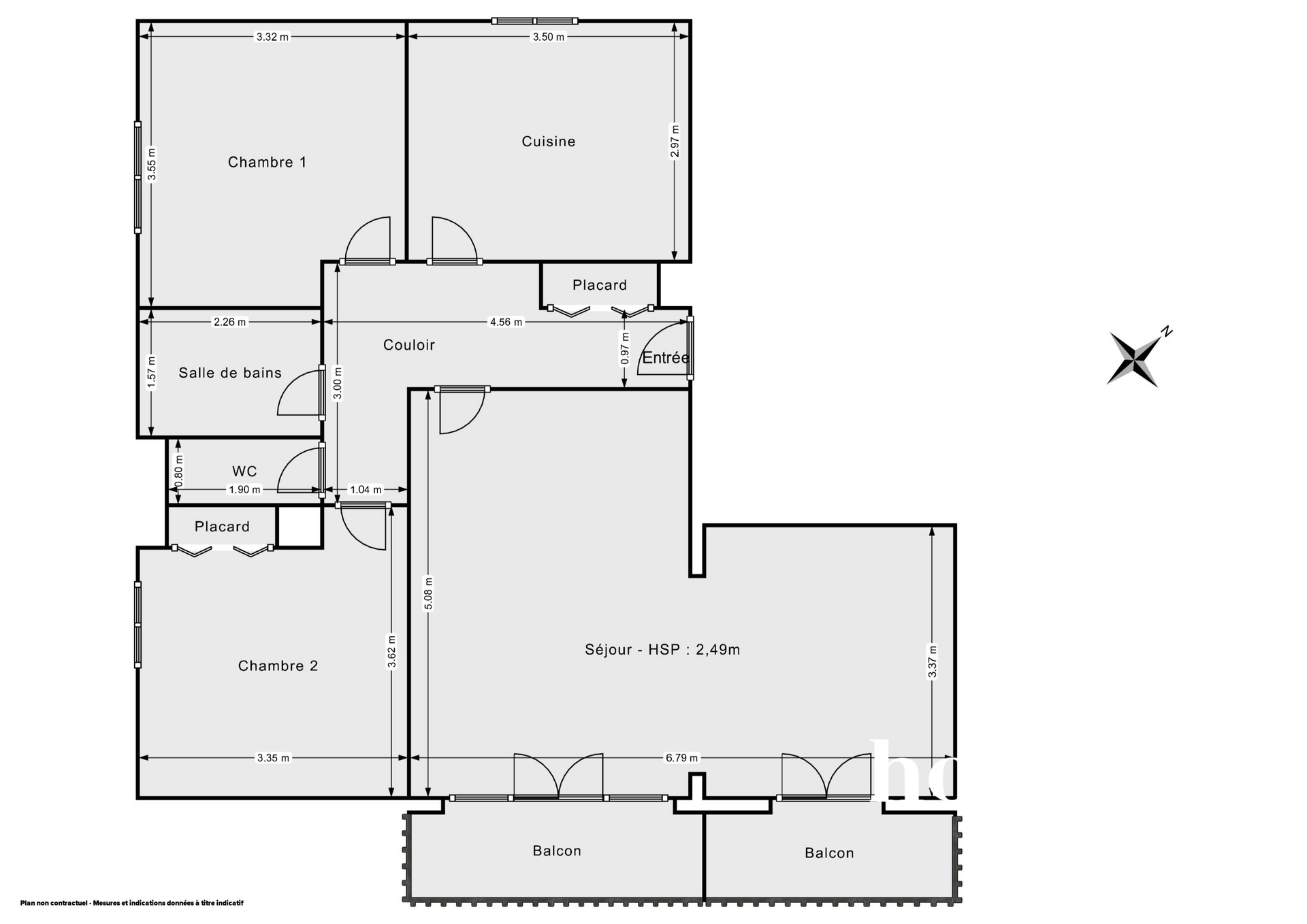 Plan 2D - Appartement 76.35 Rezé