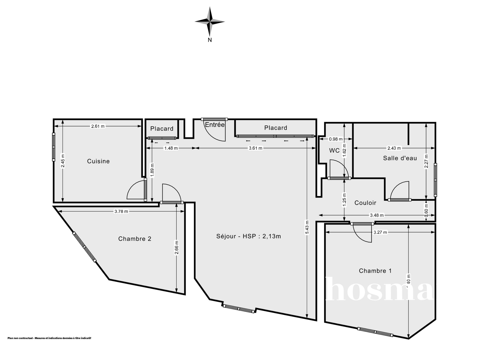 Plan 2D - Appartement 60.32 Arcueil