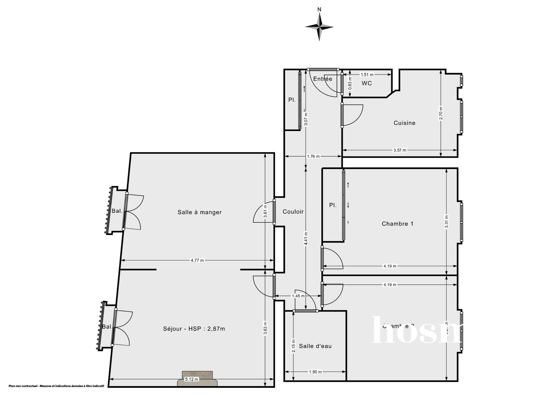 Plan 2D - Appartement 82.0 Saint-Mandé