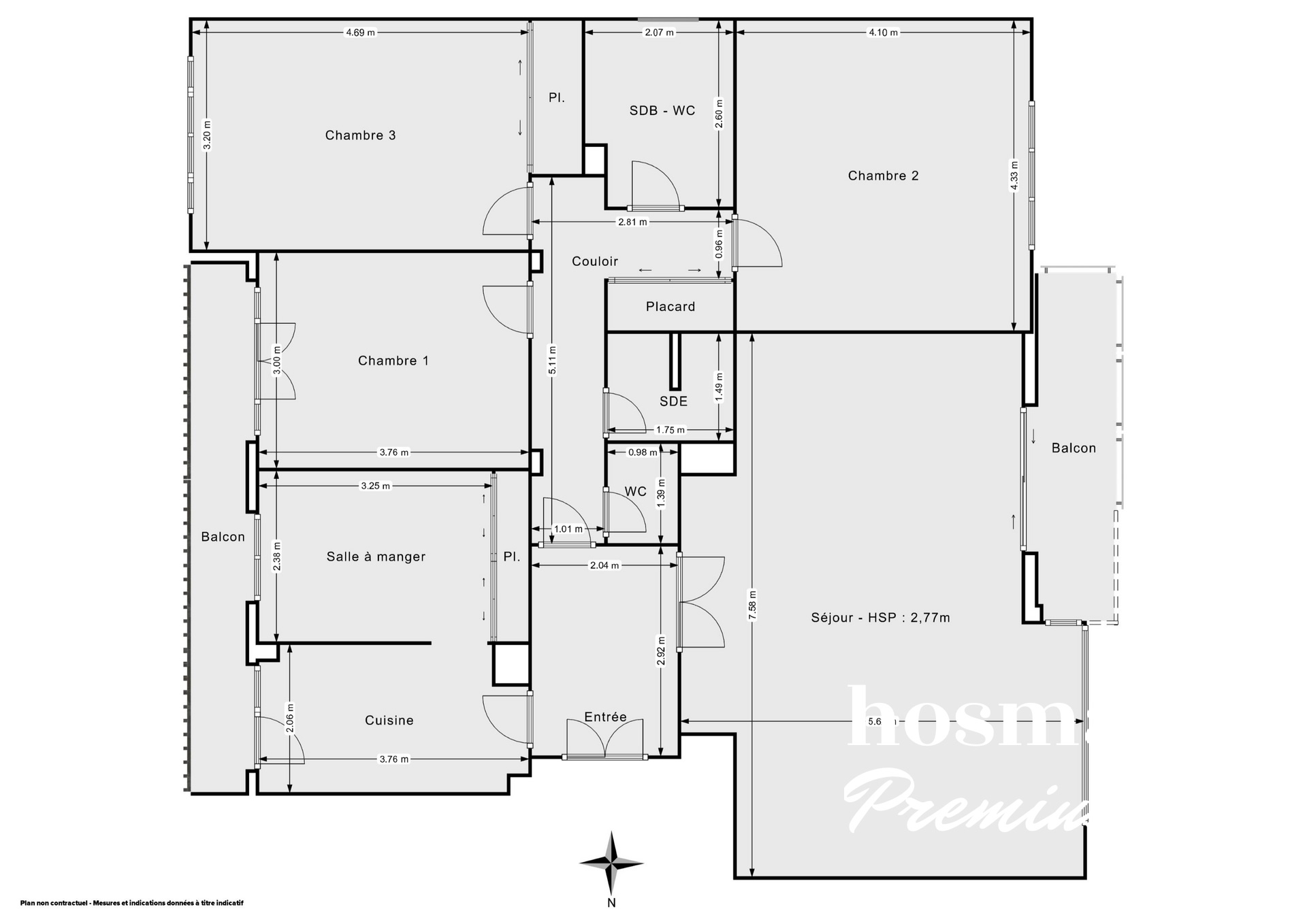 Plan 2D - Appartement 120.0 Neuilly-sur-Seine