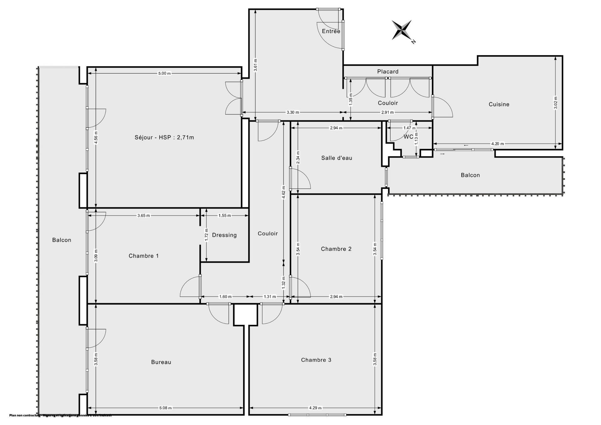 Plan 2D - Appartement 123.4 Marseille