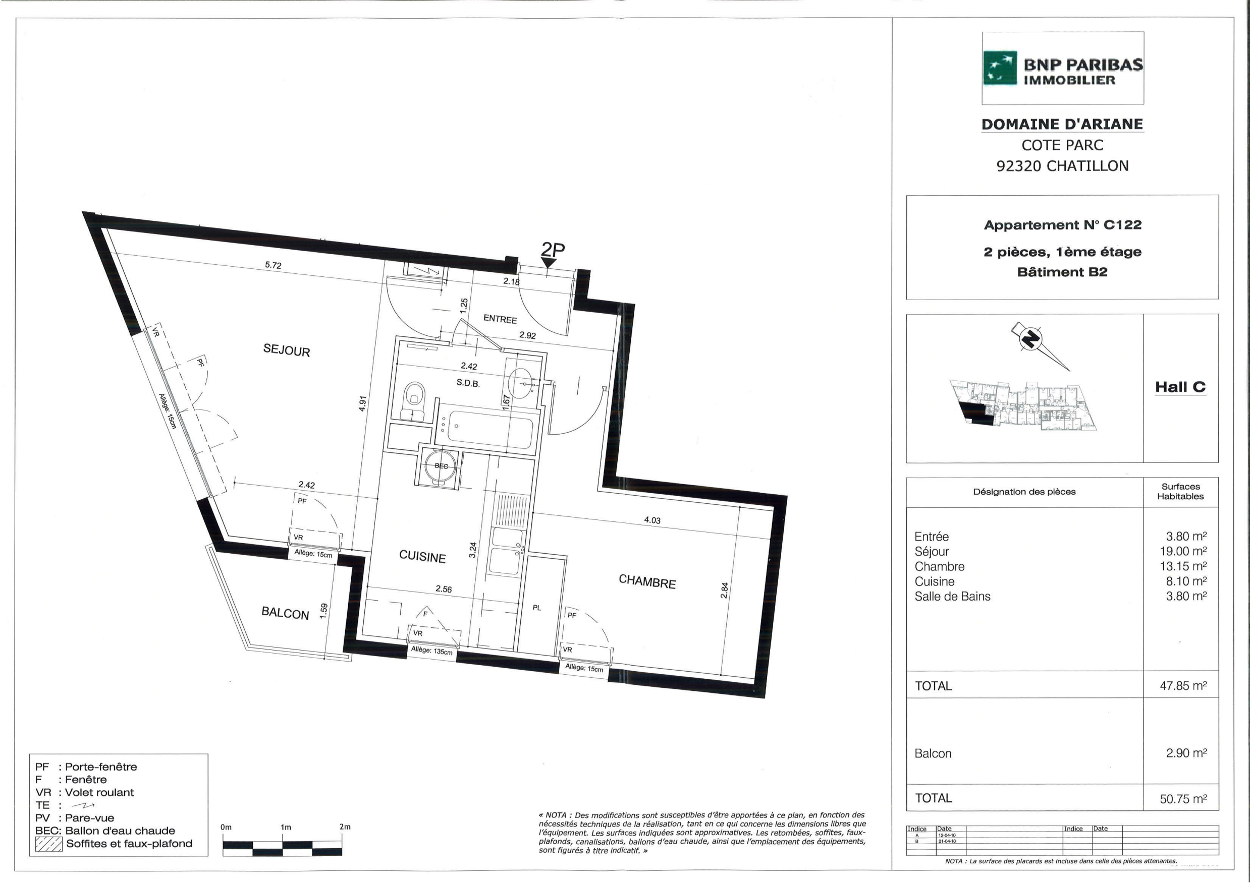 Plan 2D - Appartement 47.6 Châtillon