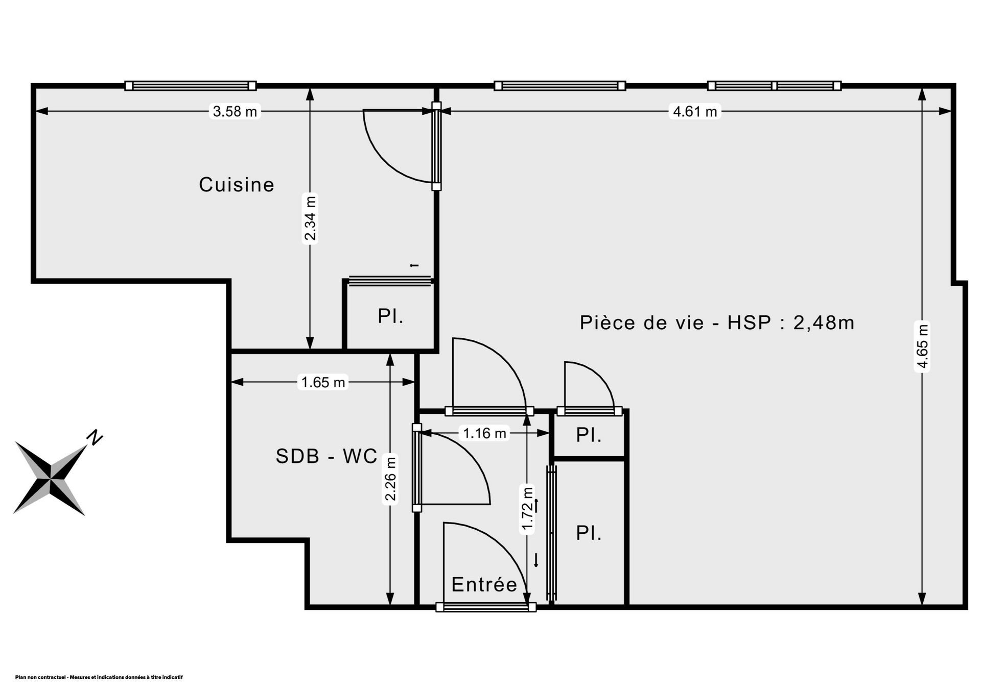 Plan 2D - Appartement 33.2 Châtillon