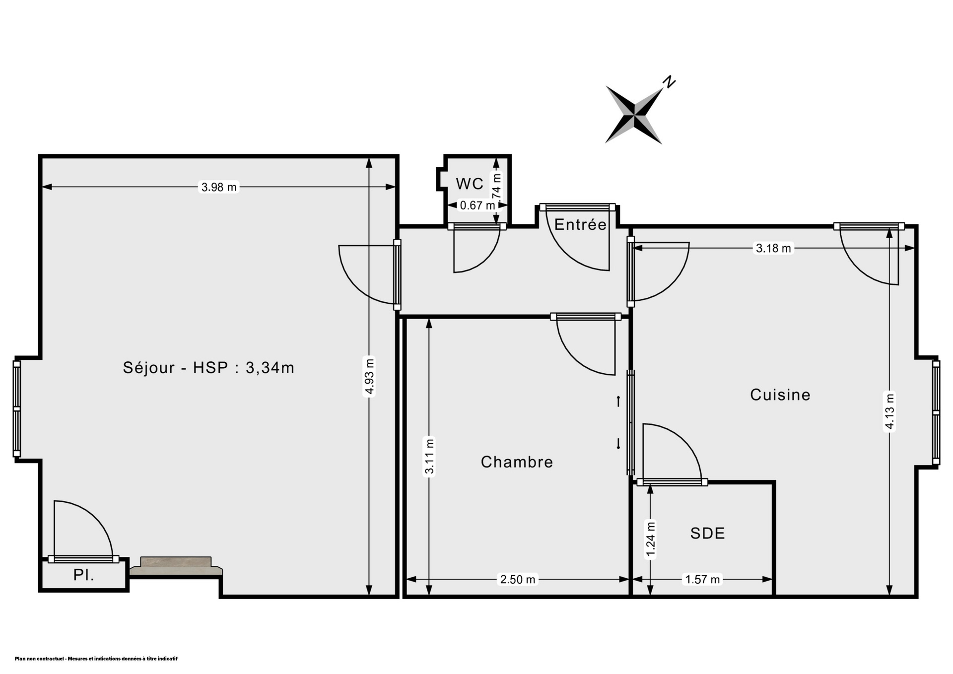 Plan 2D - Appartement 43.7 Lyon