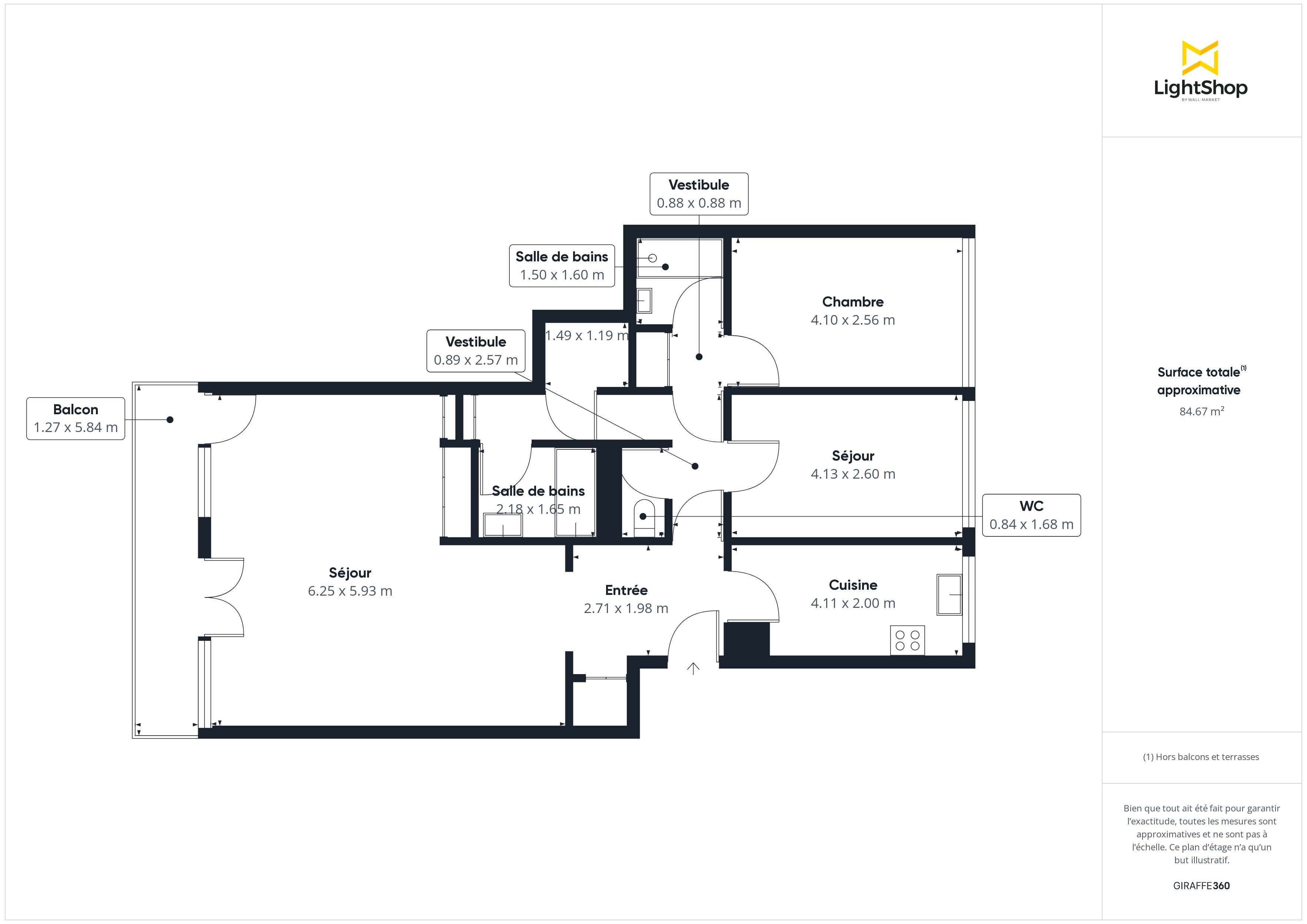 Plan 2D - Appartement 82.4 Paris