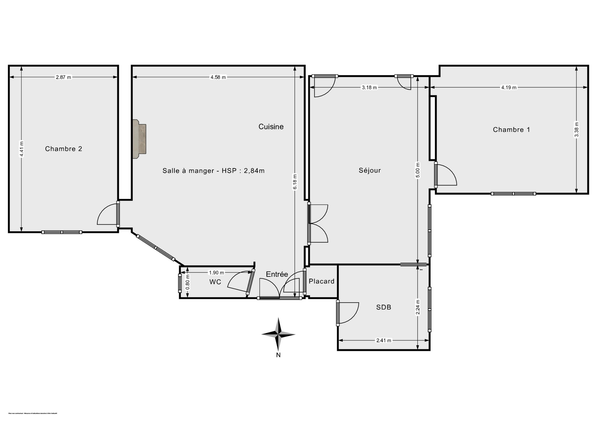 Plan 2D - Appartement 77.07 Paris