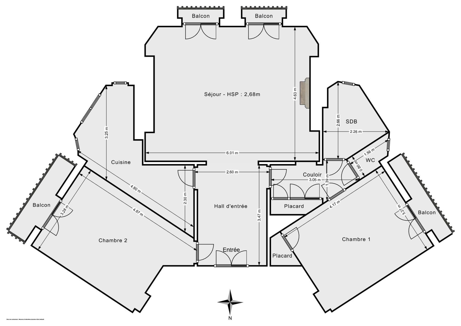 Plan 2D - Appartement 86.0 Paris