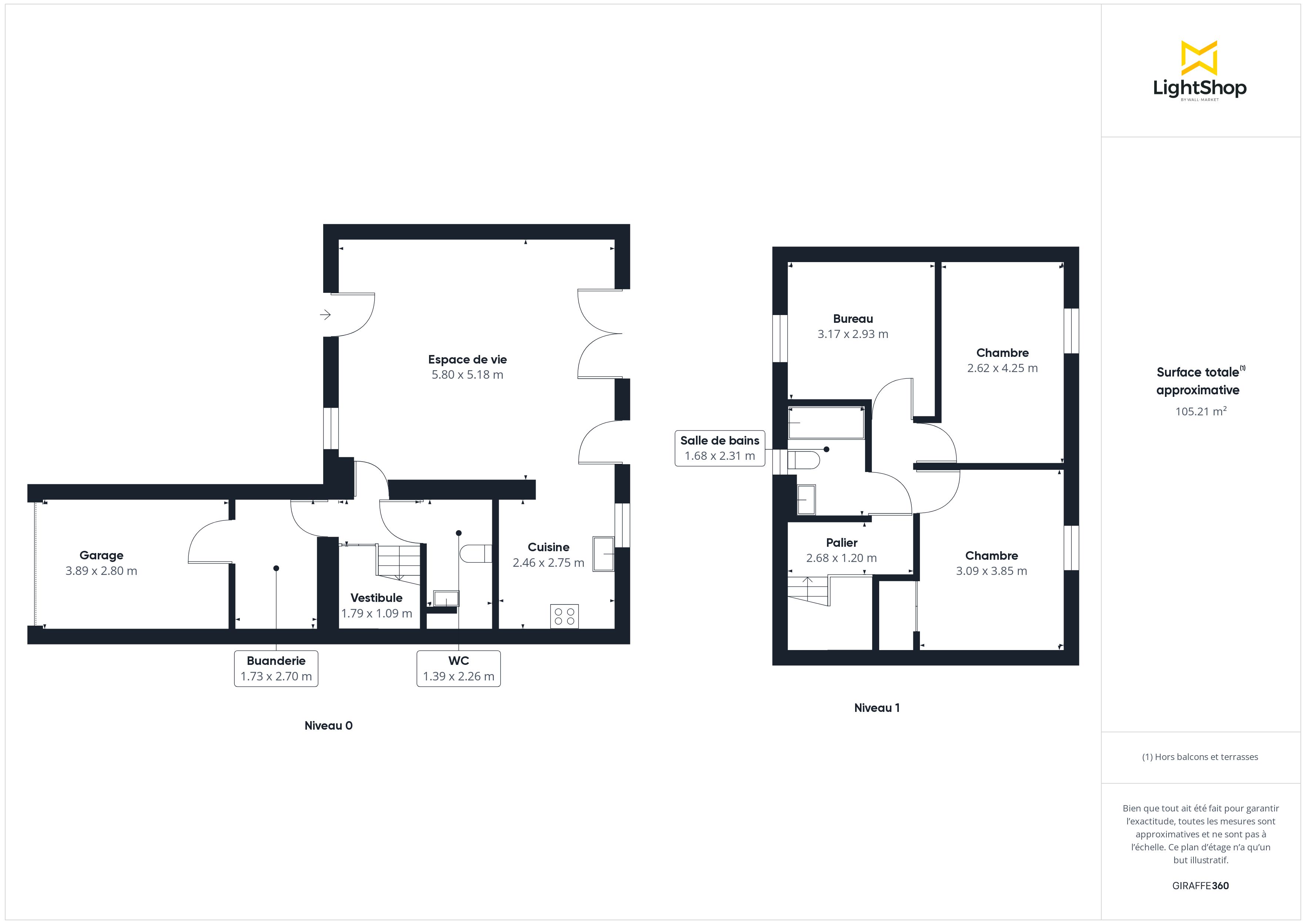 Plan 2D - Maison 86.0 La Chapelle-sur-Erdre