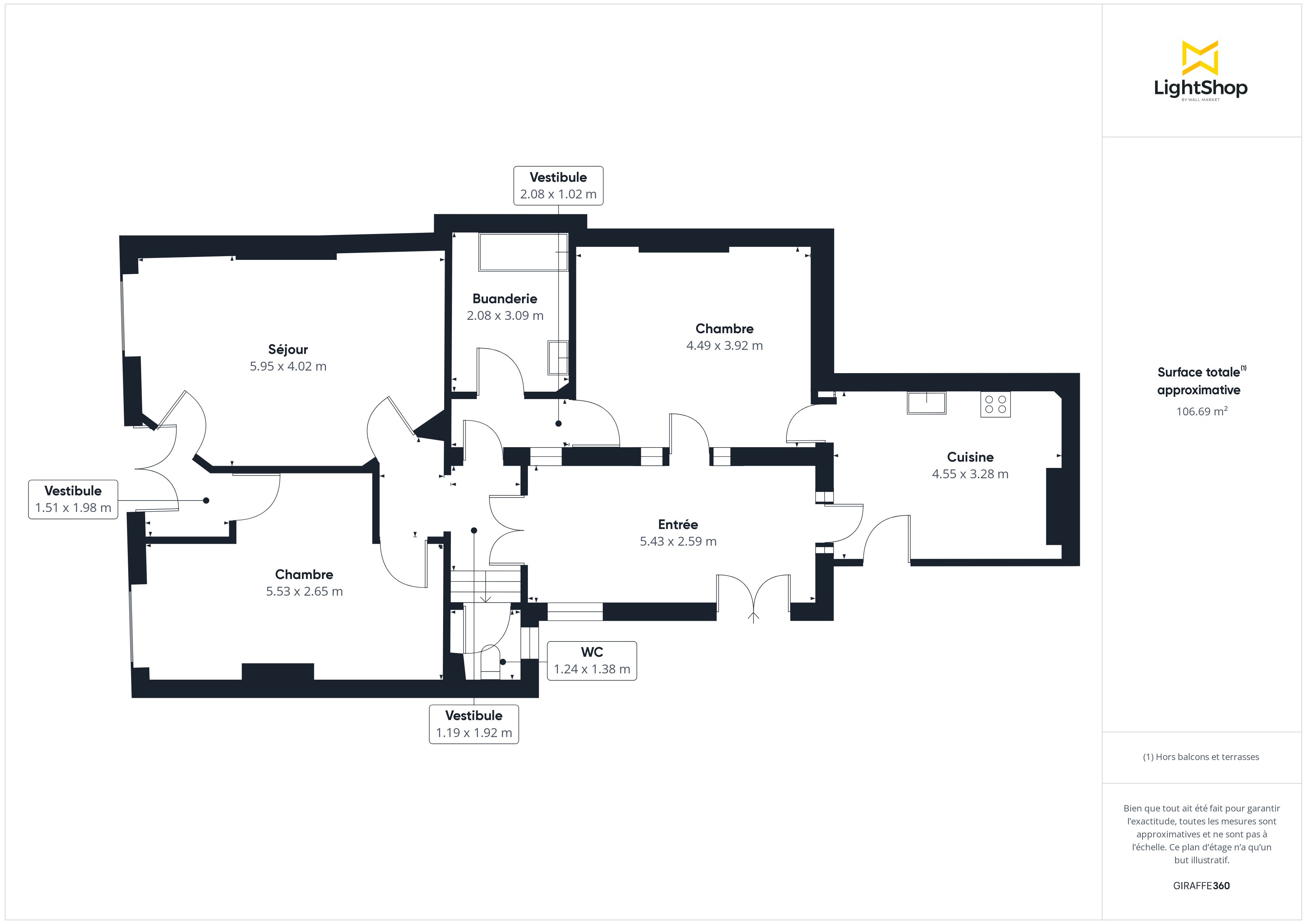 Plan 2D - Appartement 84.0 Bordeaux