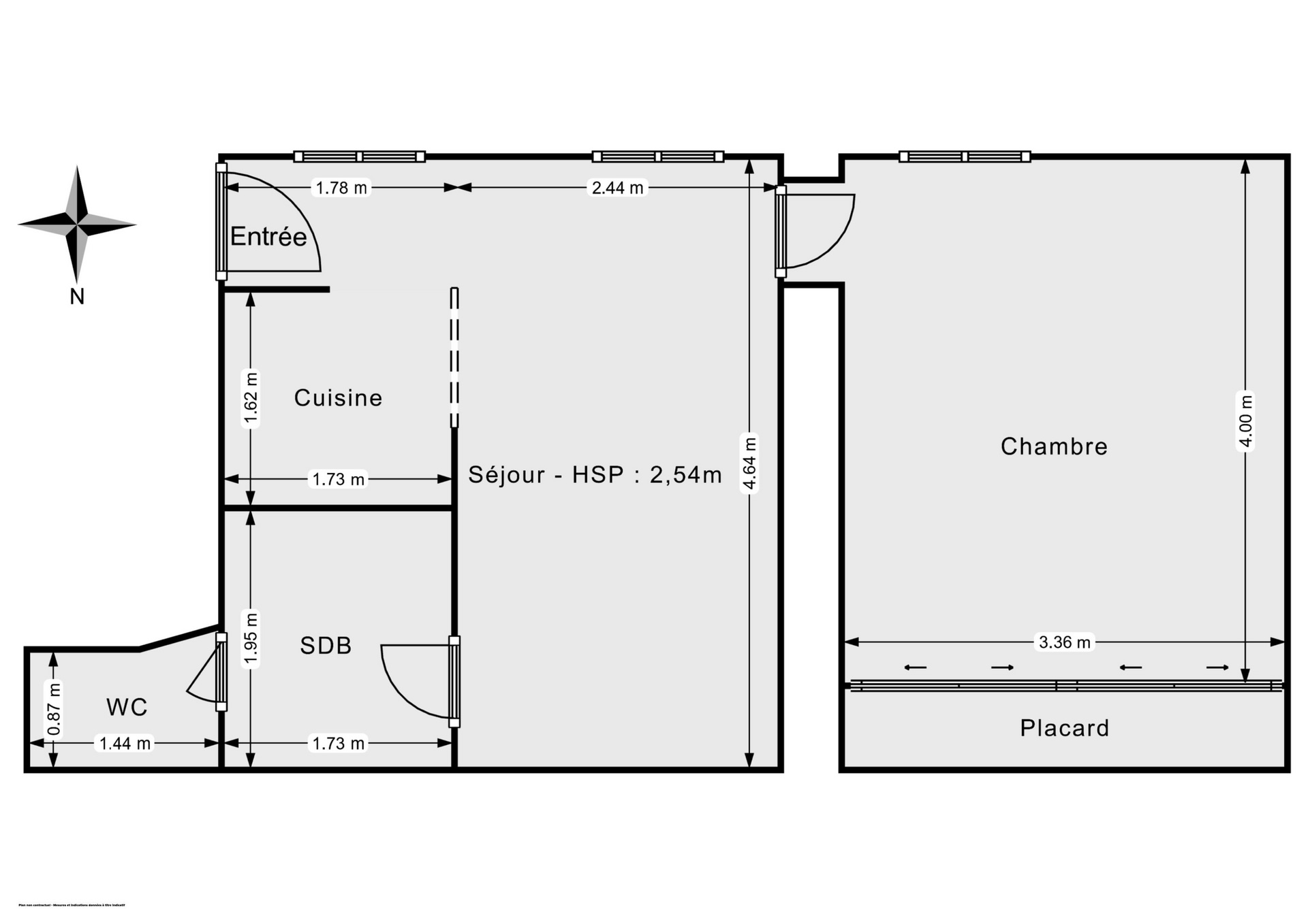 Plan 2D - Appartement 35.84 Paris