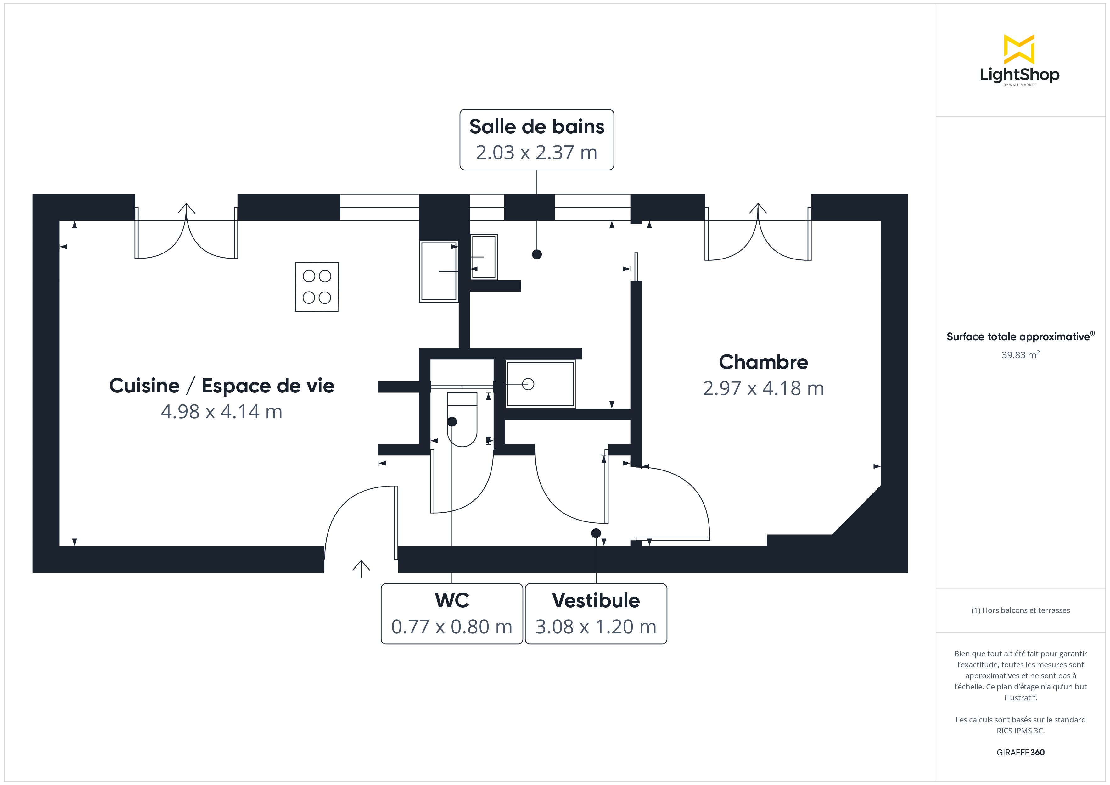Plan 2D - Appartement 41.12 Paris
